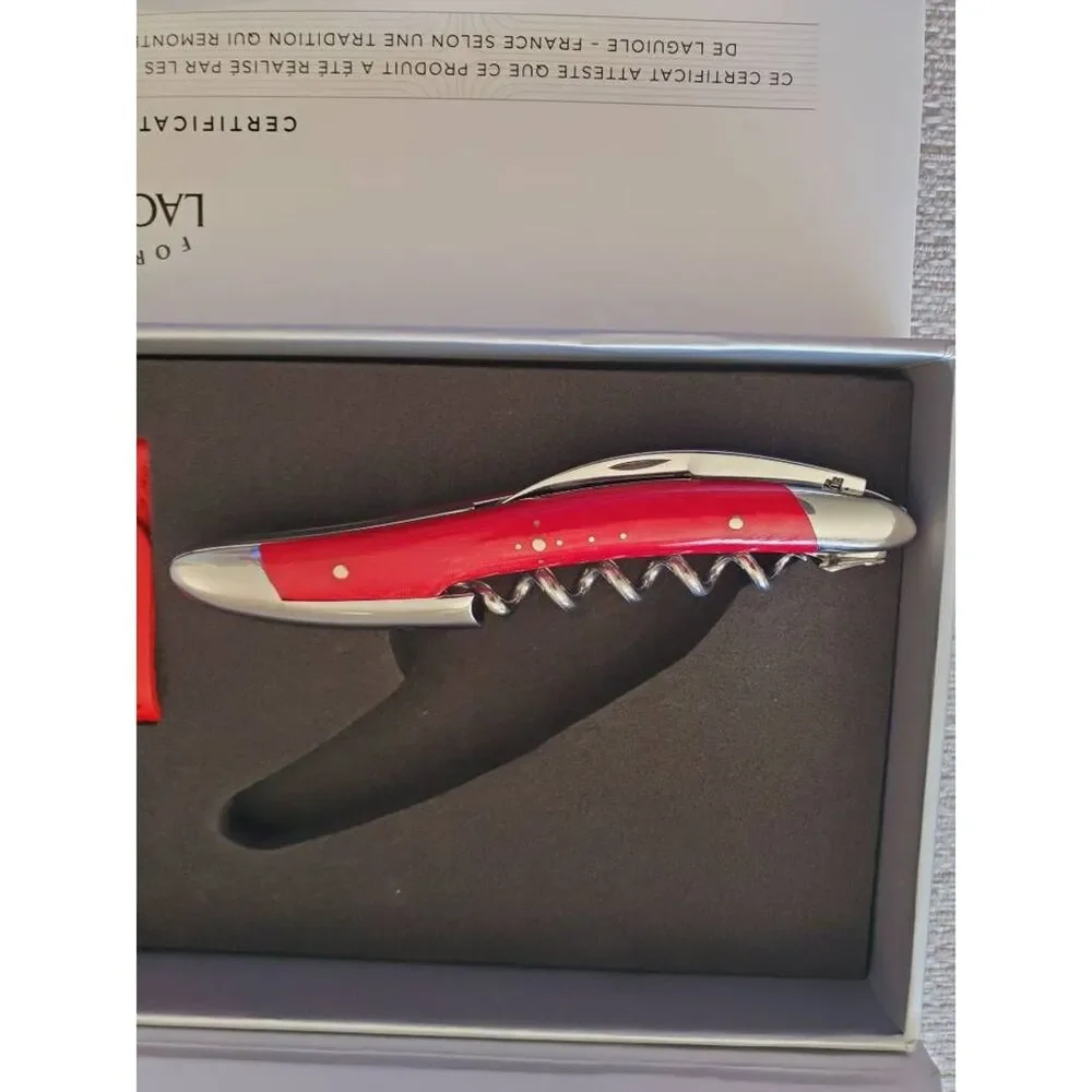 Laguiole Supreme Hand-Forged Red Corkscrew Stainless Steel – Made in France  NWT